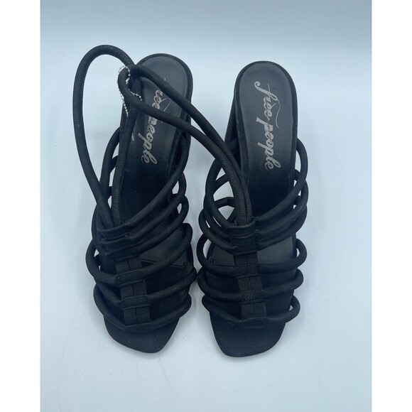 FREE PEOPLE Colette Cinched Block Heel Sandals, Black, EU39.5/US9 NWOB - Picture 2 of 16